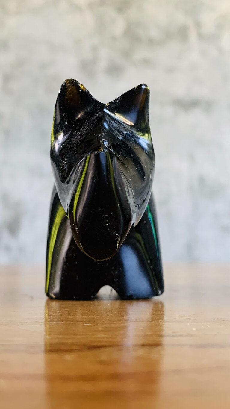 Obsidian Rhinoceros Figurine