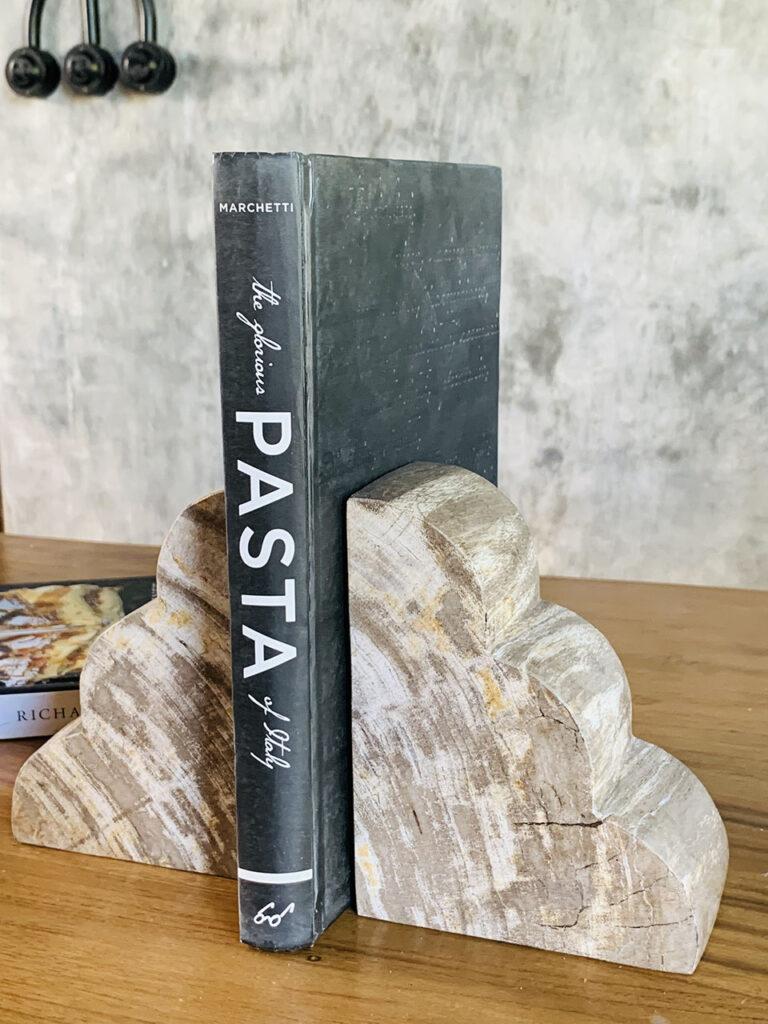 Petrifed wood light bookend