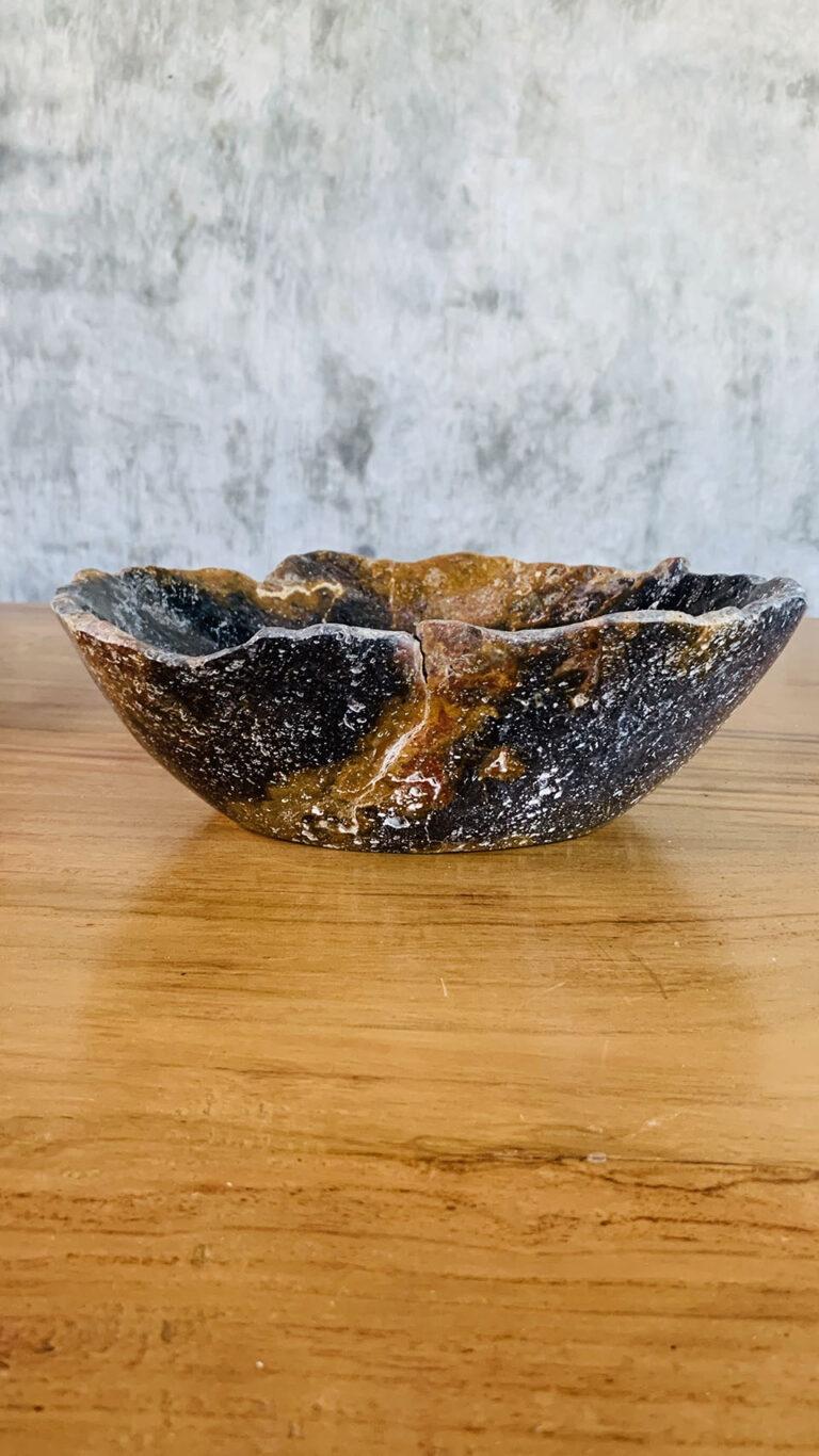 Jasper brown and black bowl